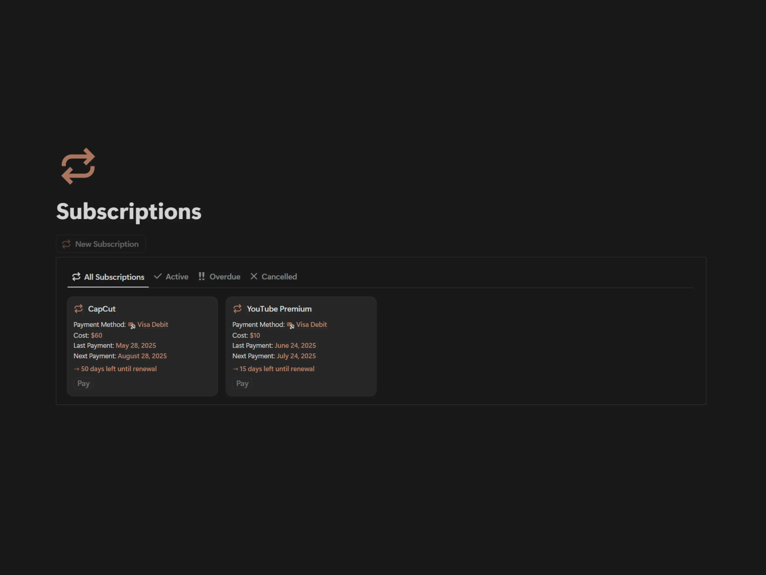 Subscriptions