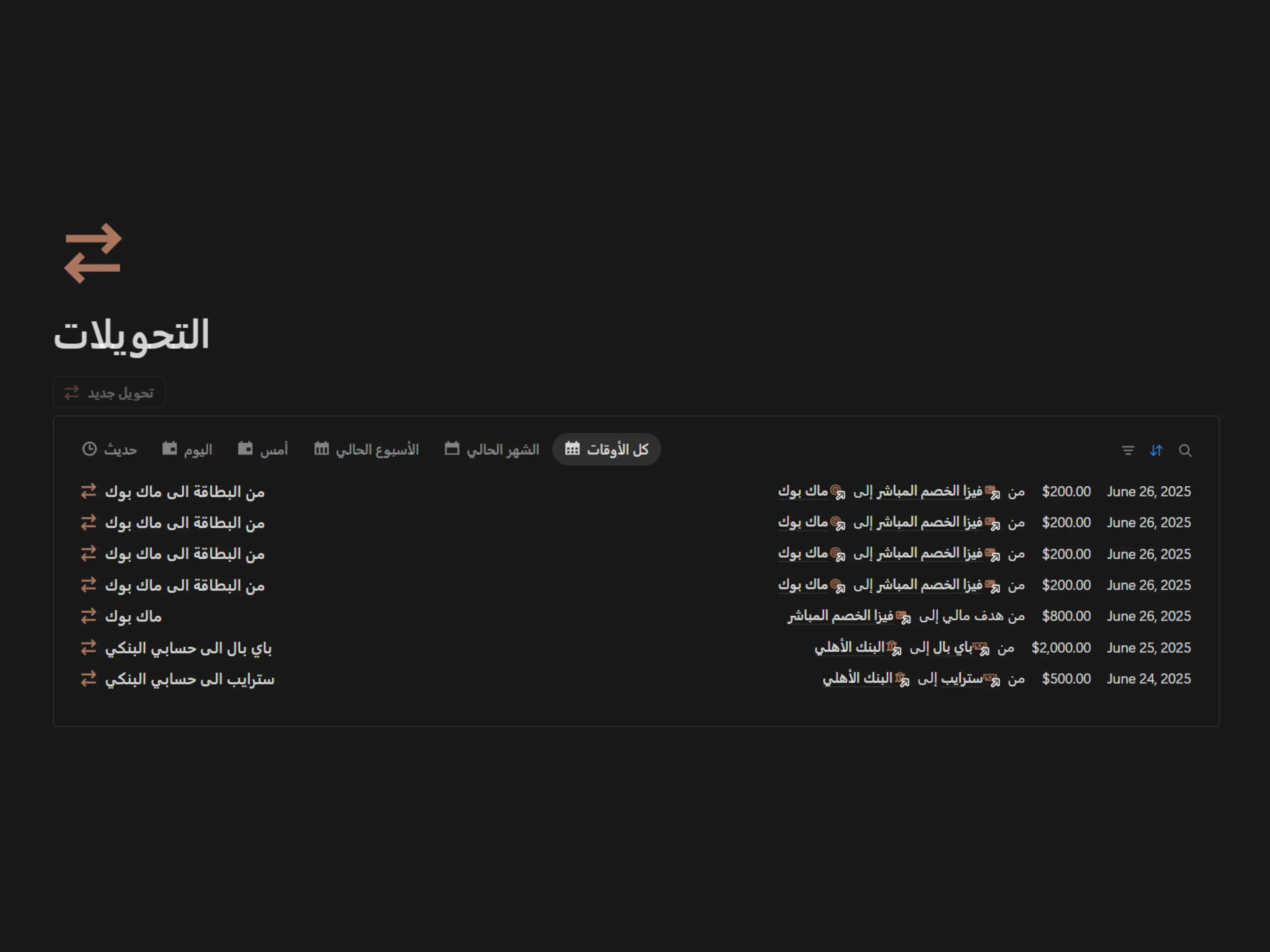التحويلات