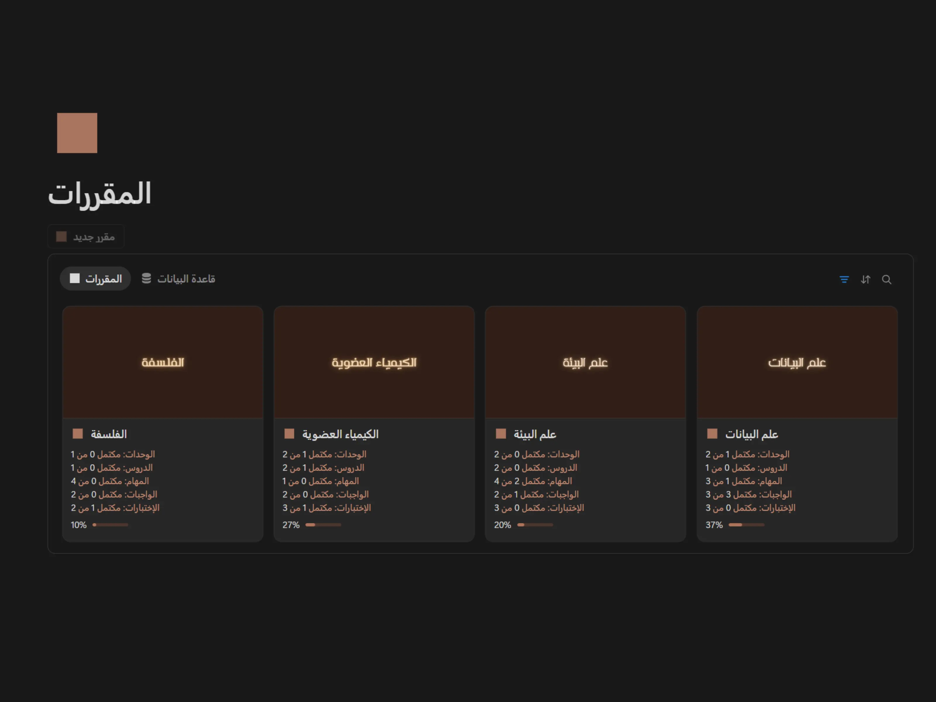 المقررات