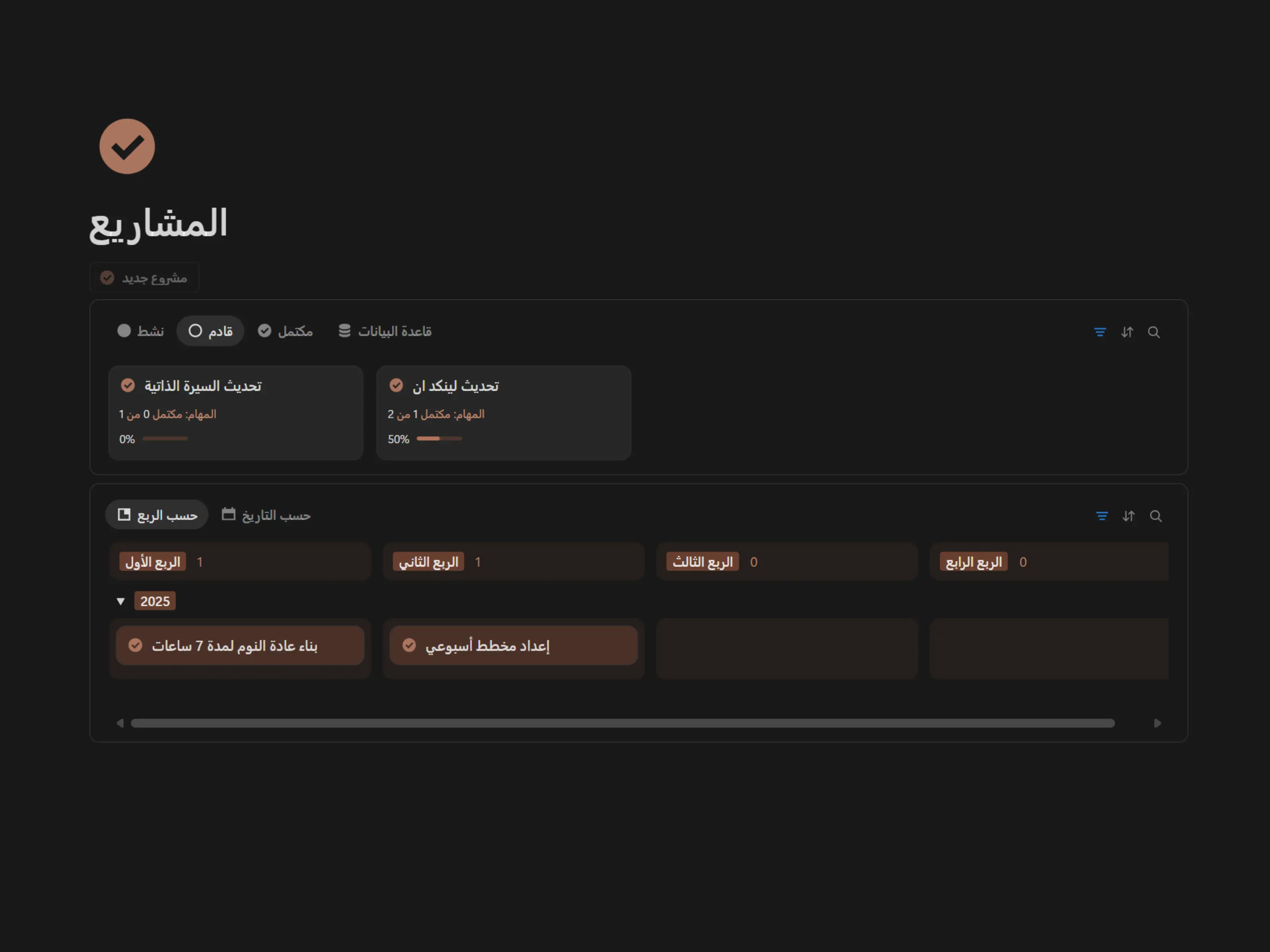 المشاريع