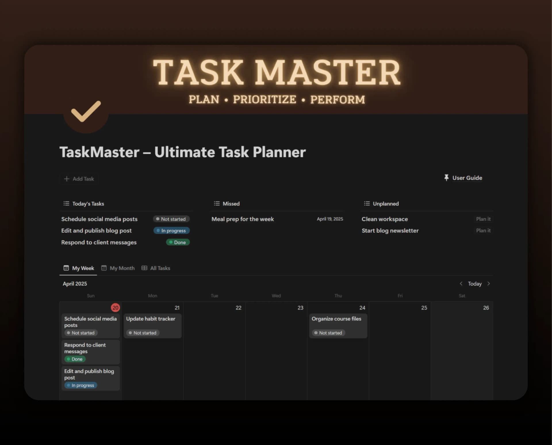 Template TaskMaster