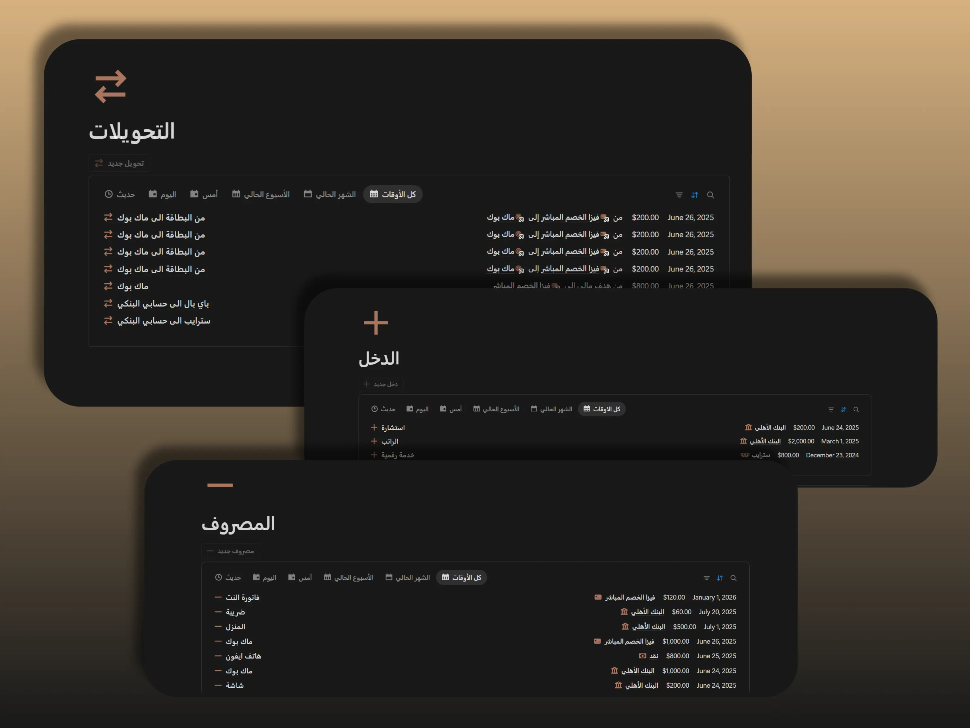 سجلات مالية مفصلة