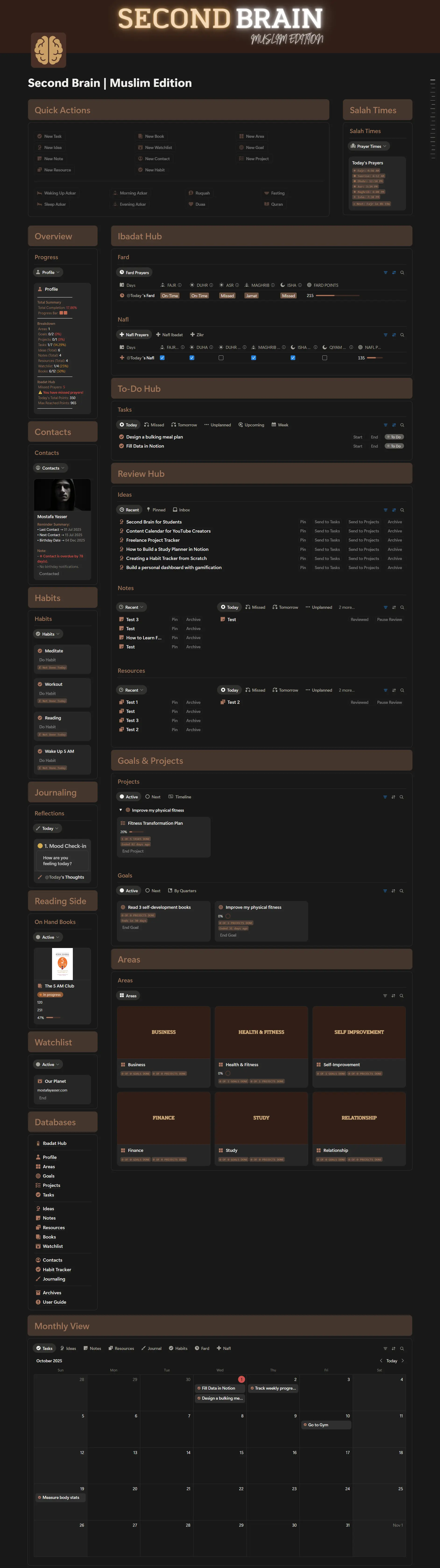 Second Brain - Muslim Edition Full Page Screenshot