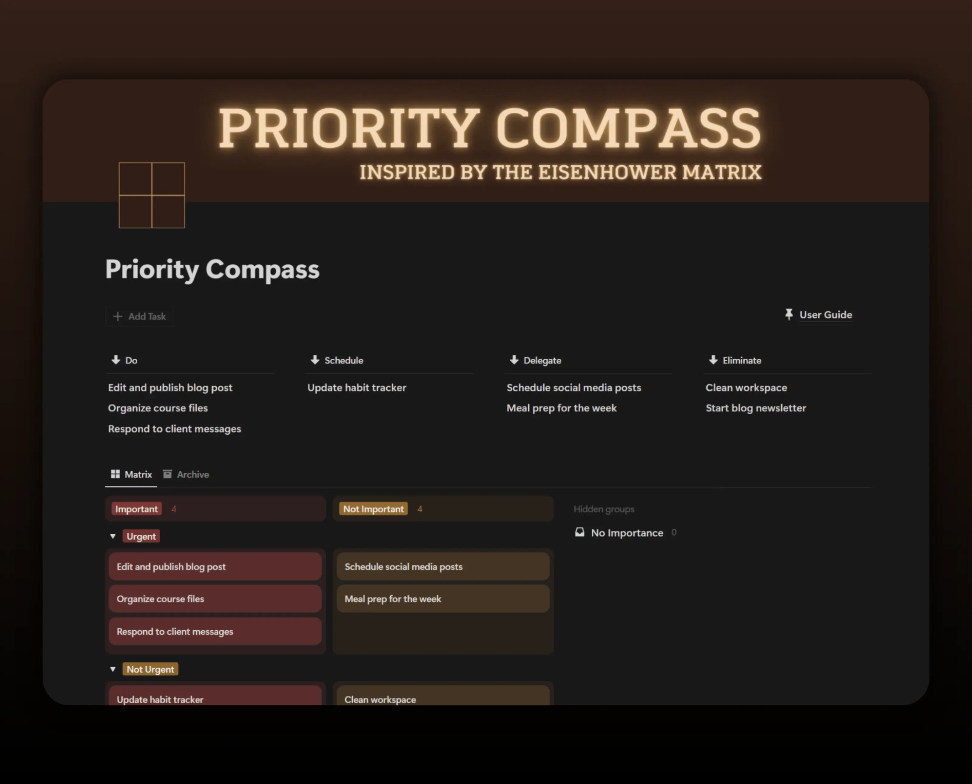 Template Priority Compass