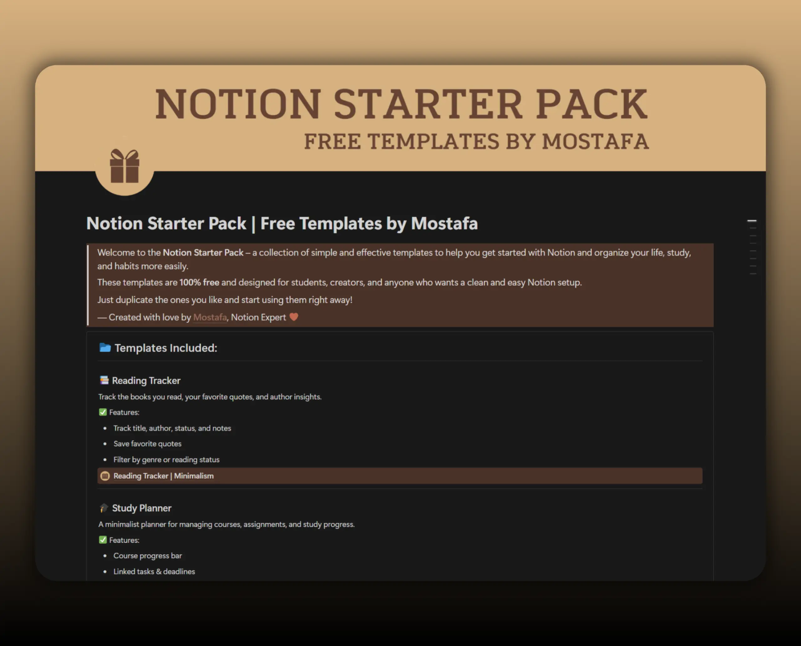 Template Notion Starter Pack