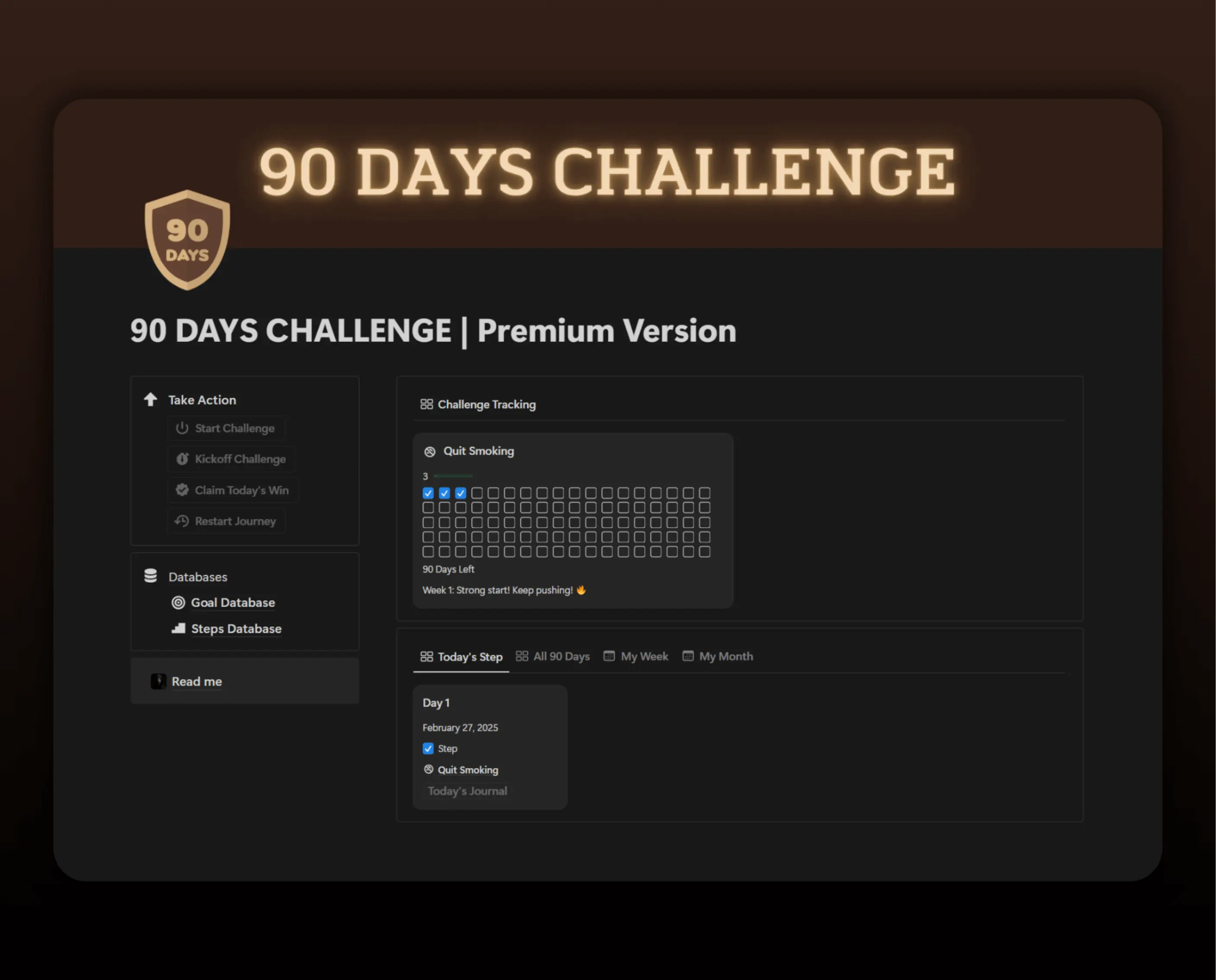 Template 90-Day Challenge Premium