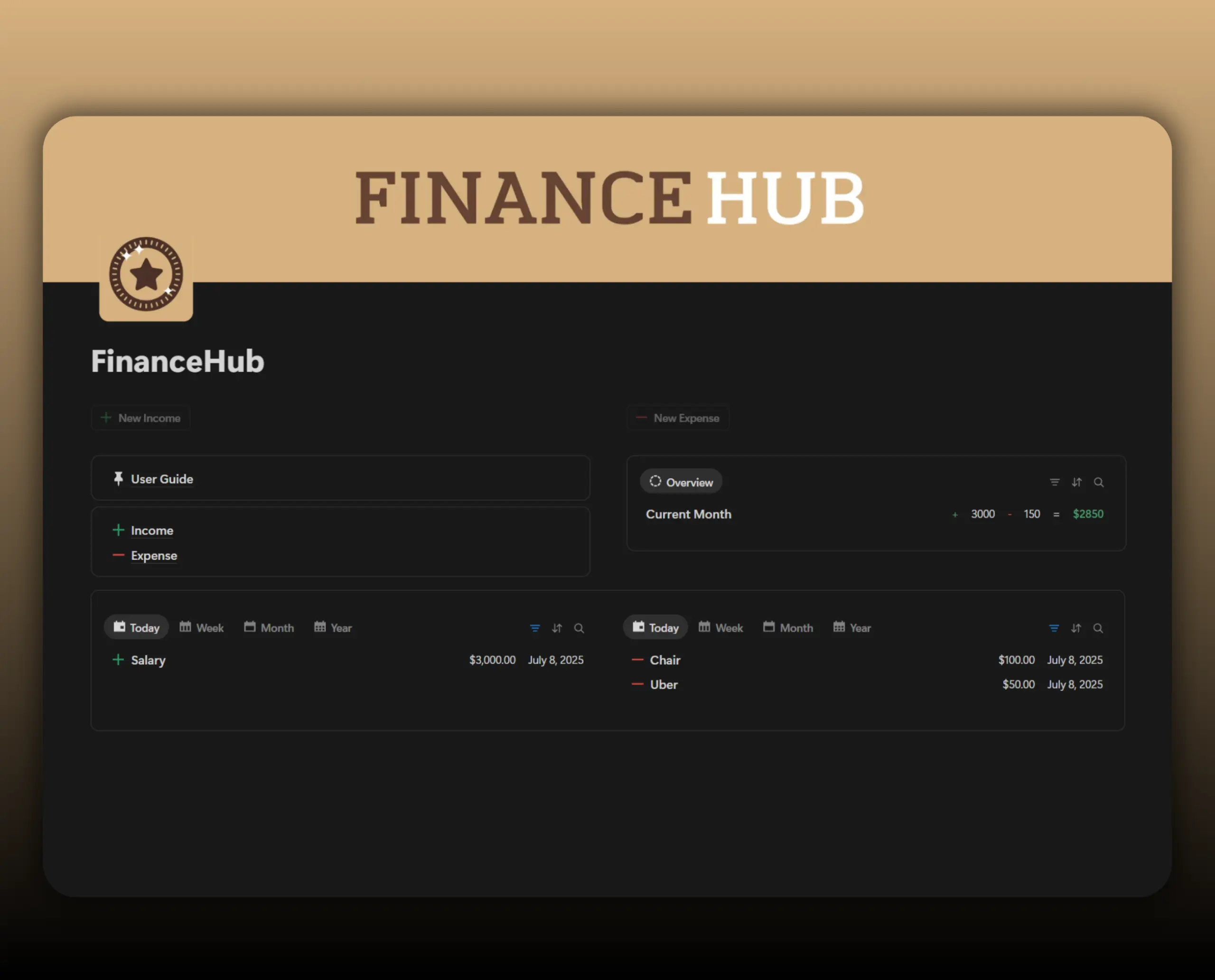 Template FinanceHub - Minimal Version