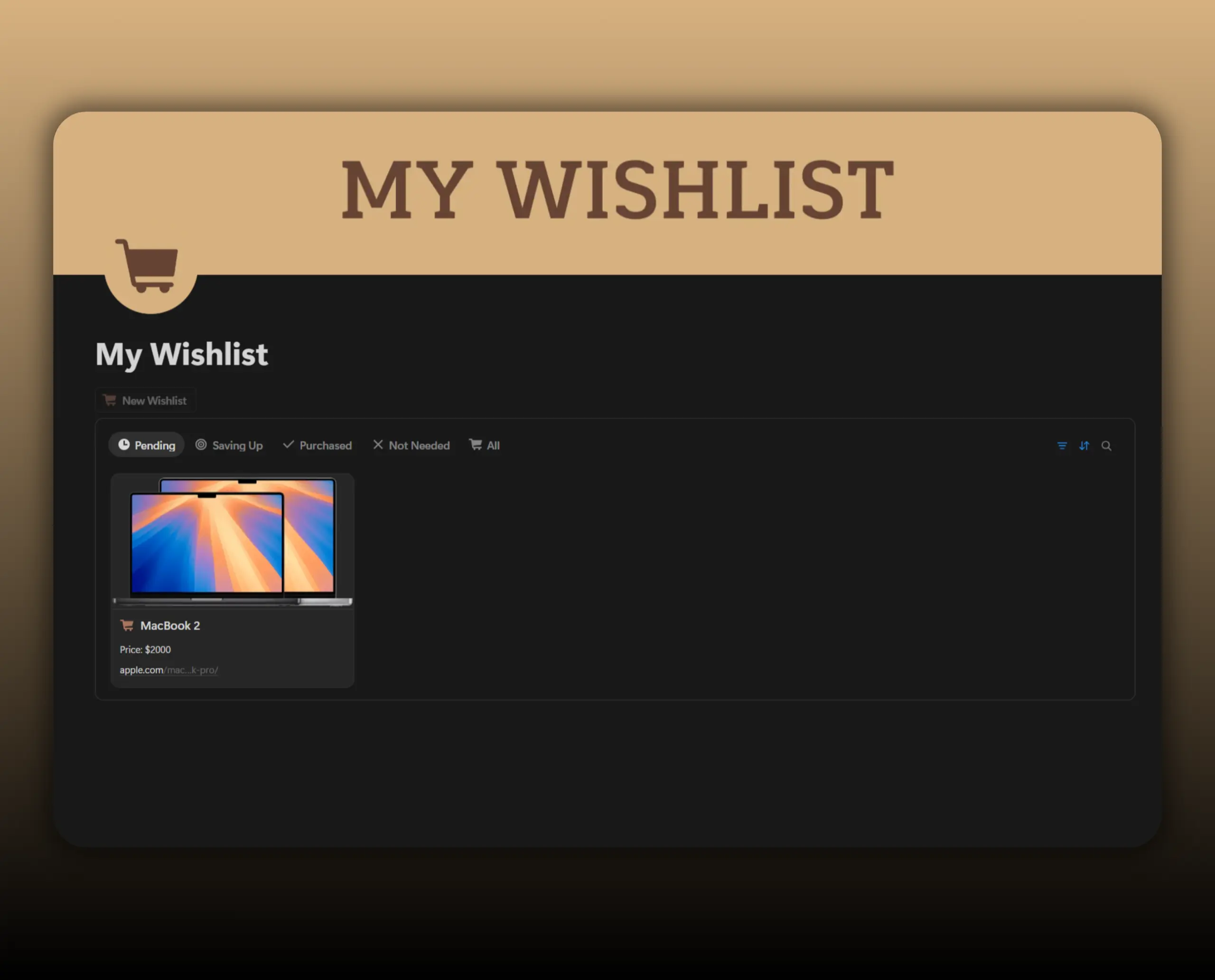 Template My Wishlist