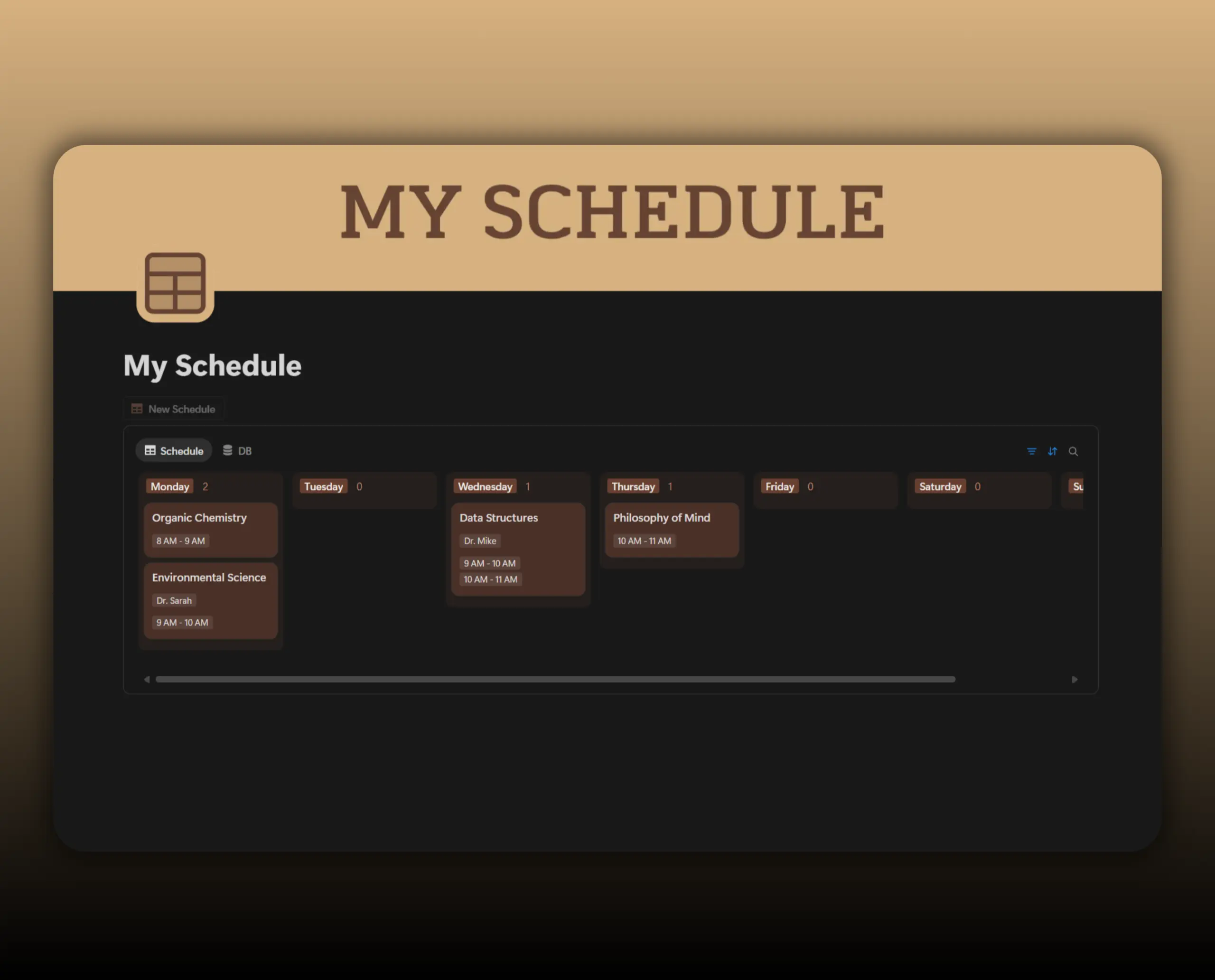 Template My Schedule