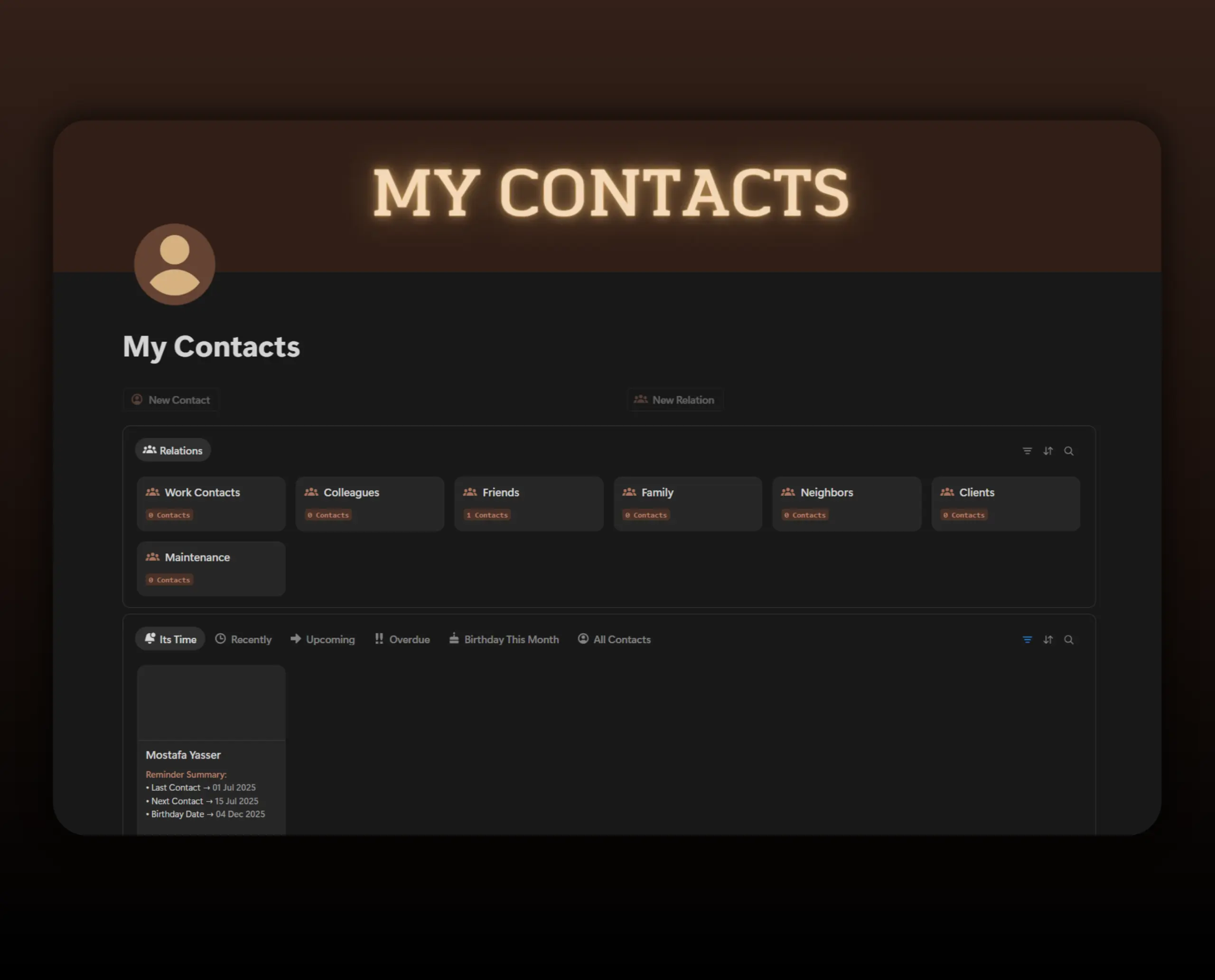 Template My Contacts