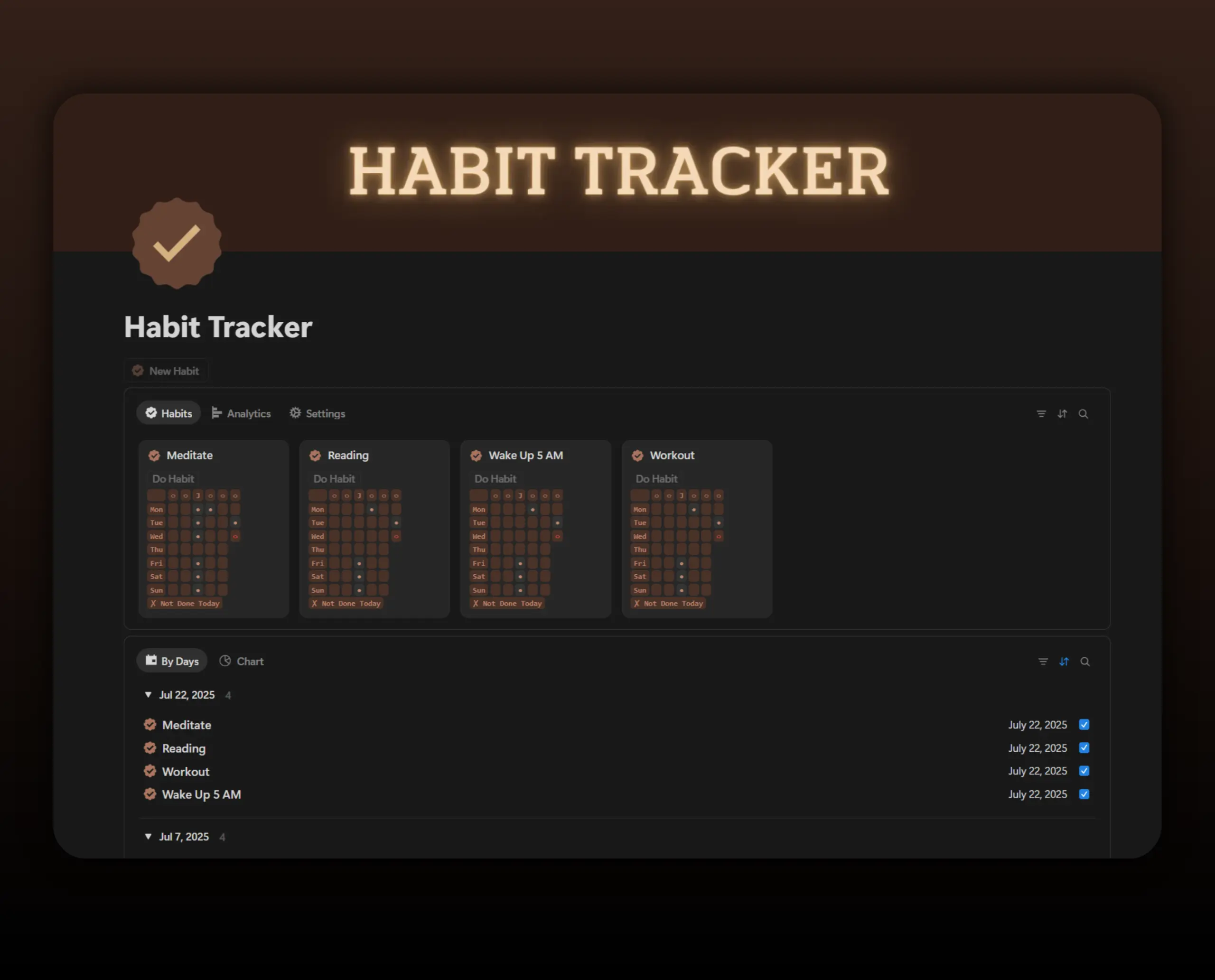 Template Habit Tracker