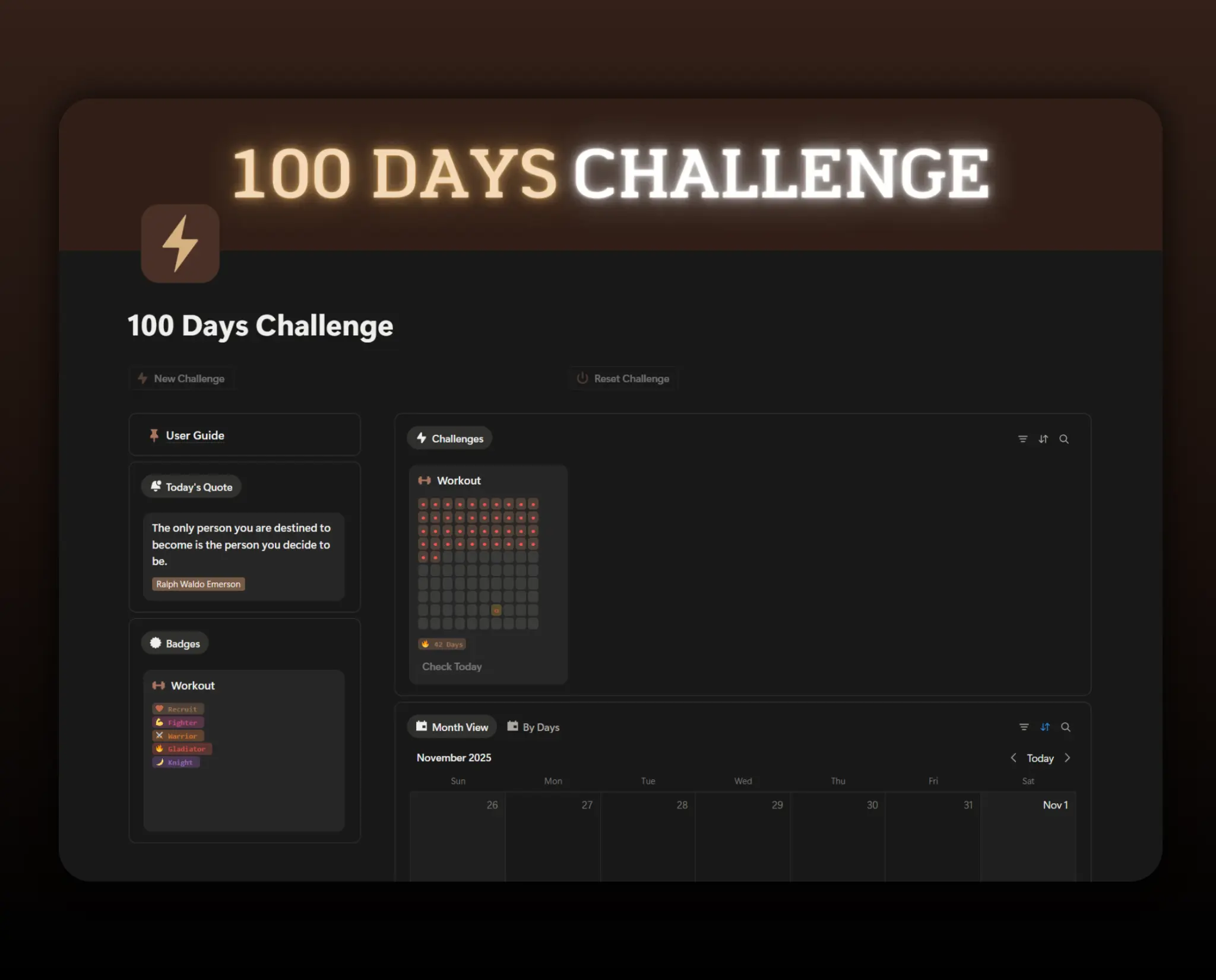 Template 100 Days Challenge