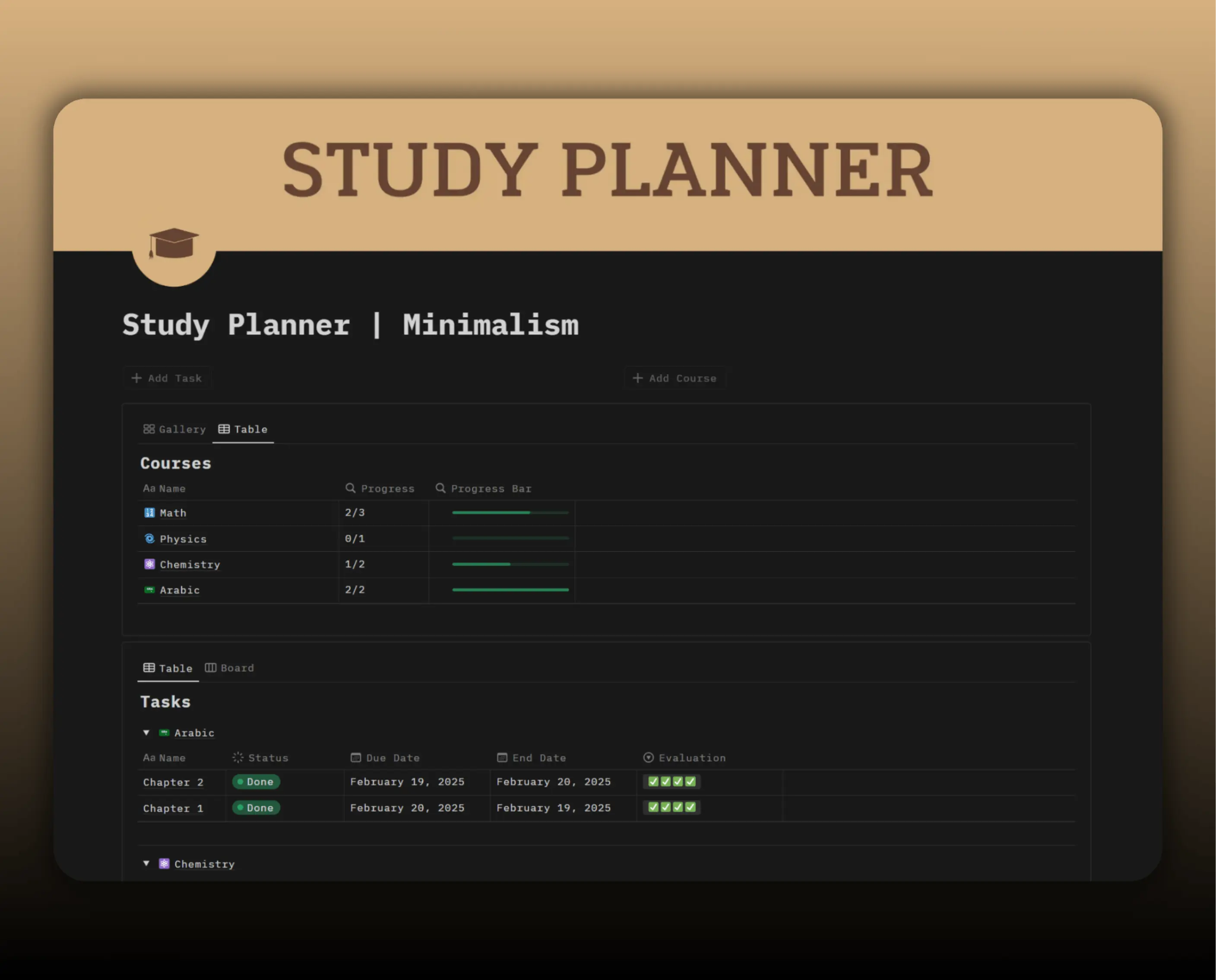 Template Study Planner
