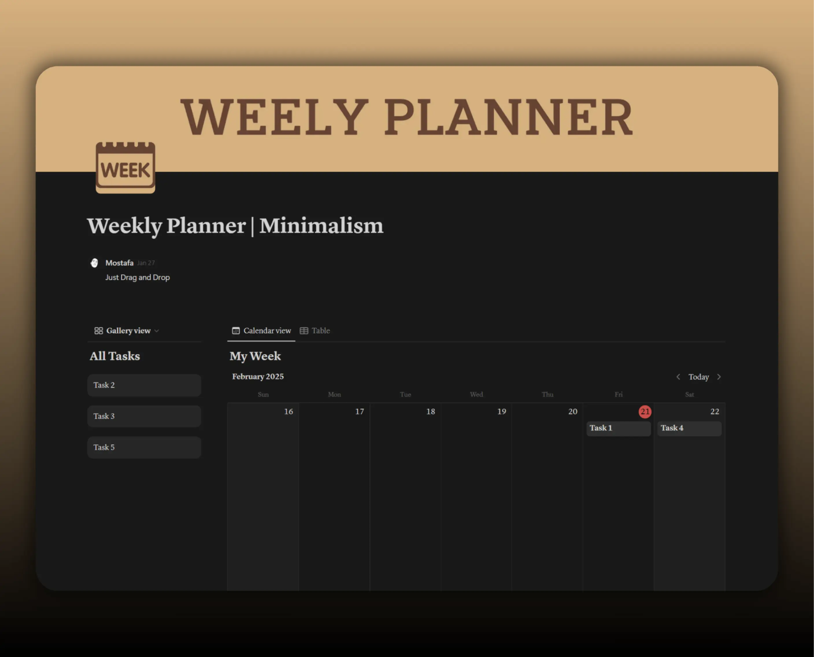 Template Weekly Planner