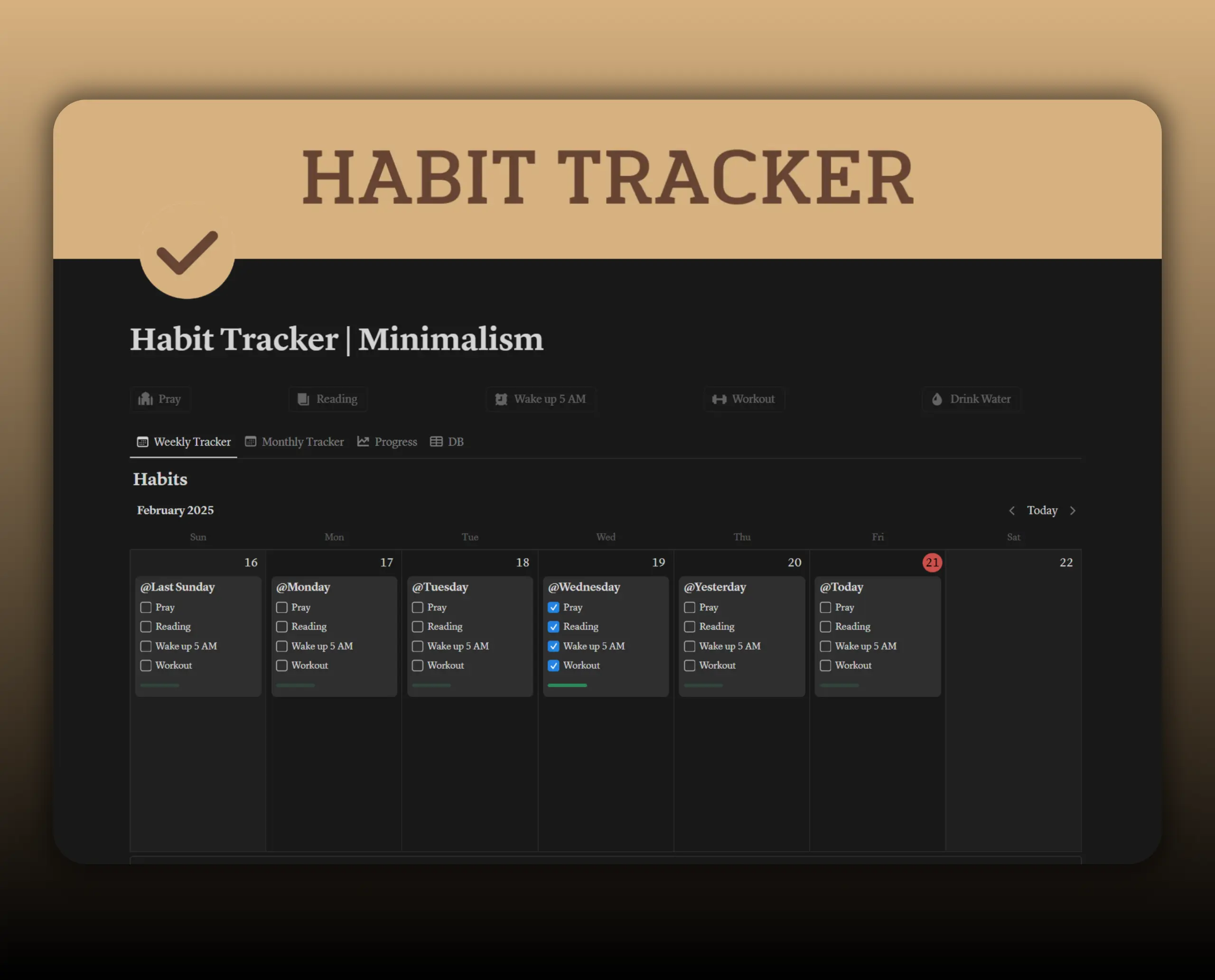 Template Habit Tracker - Minimal Version